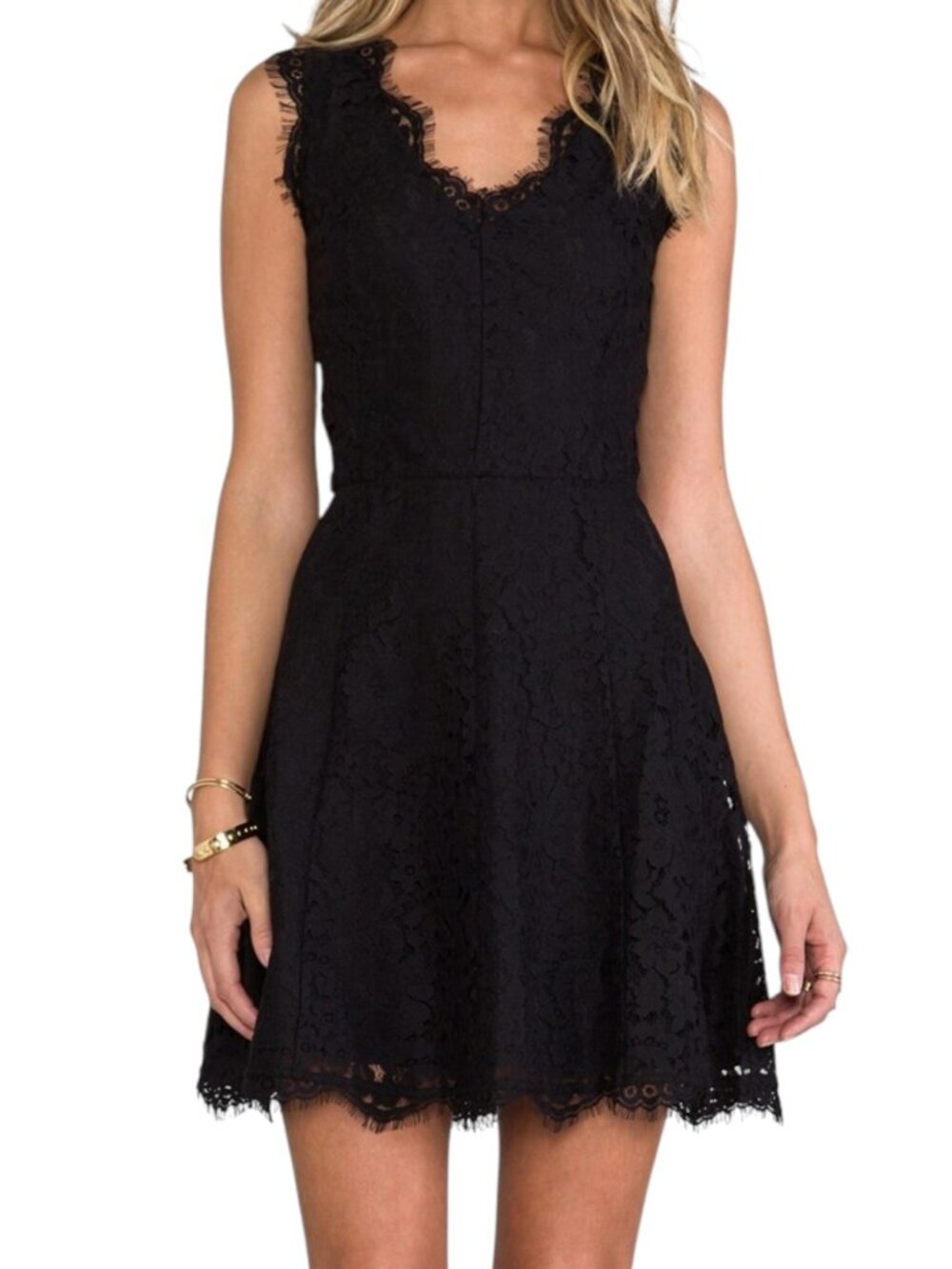 Joie Nikolina Black Lace Cocktail Party Mini Dress Size Medium
